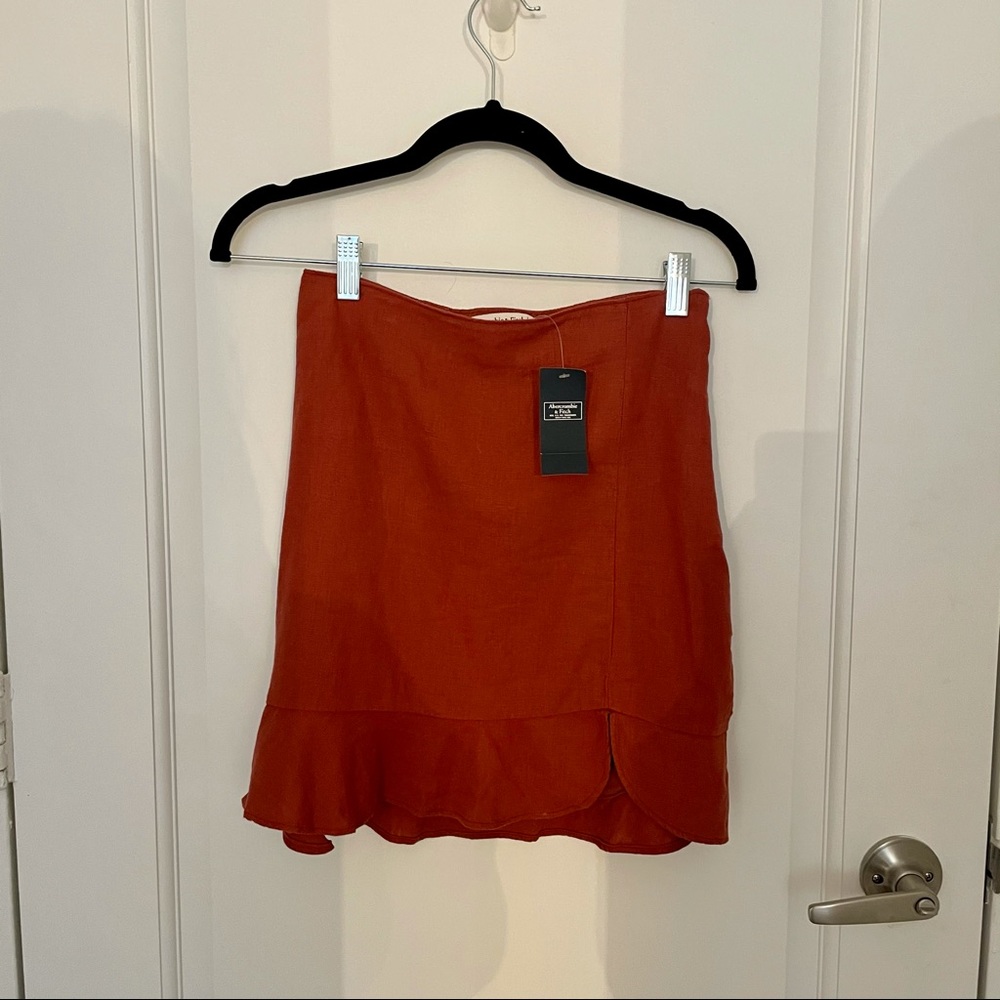 Abercrombie & Fitch Linen Skirt | Burnt Orange